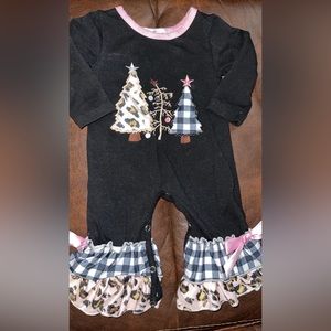 Marie Nicole black & pink romper